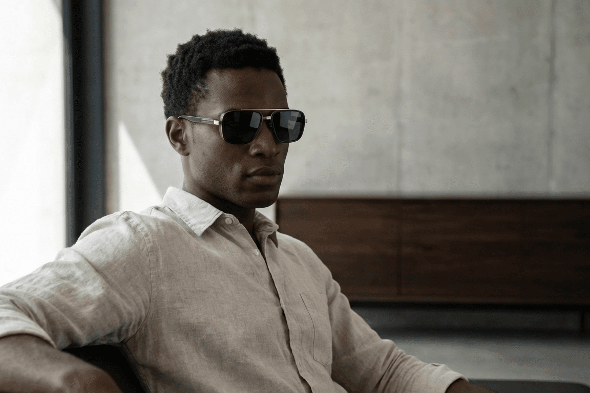 CARLO DALI "SOLSTICE" | Bold Black & Gold Navigator Aviator Sunglasses thumbnail 4