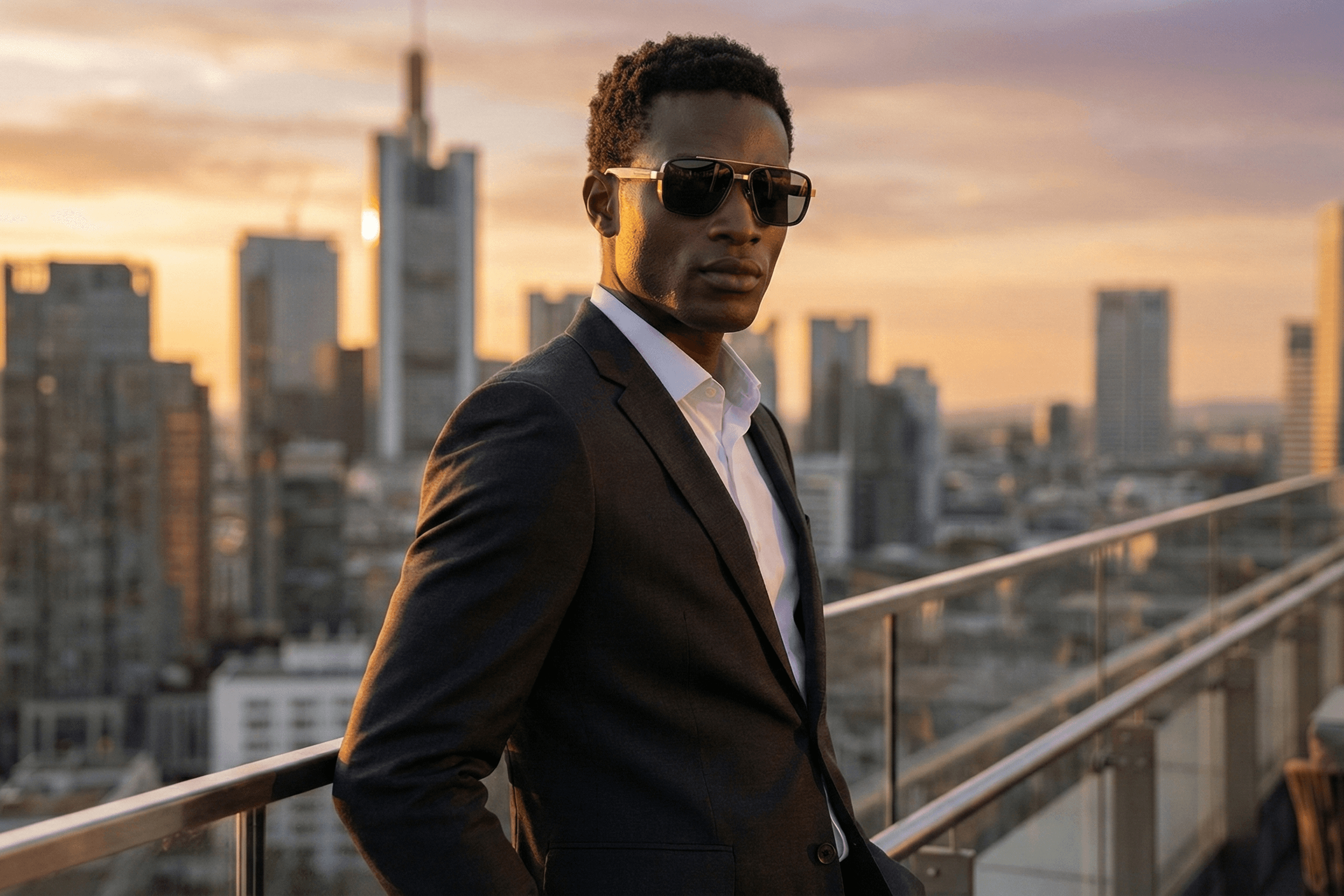 CARLO DALI "SOLSTICE" | Bold Black & Gold Navigator Aviator Sunglasses thumbnail 5
