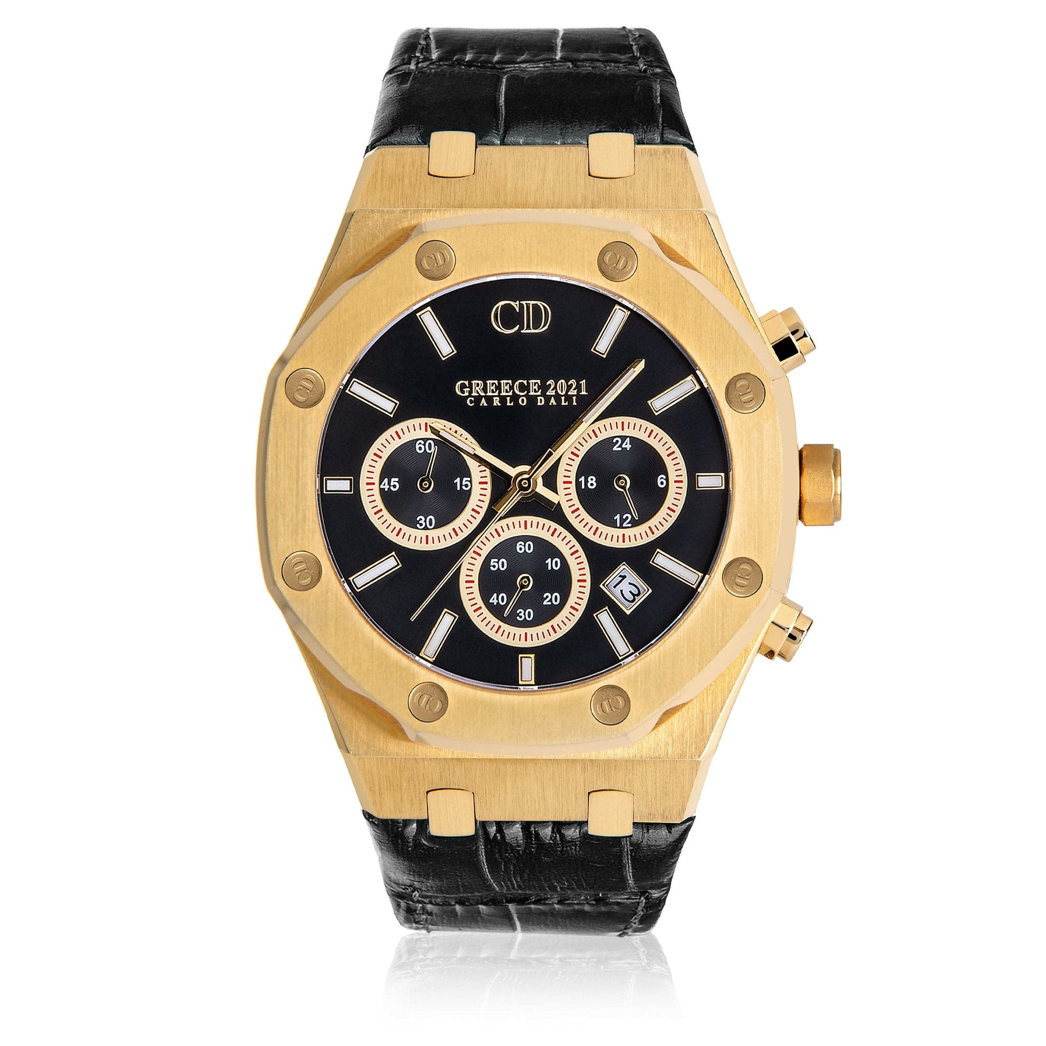 GREECE 2021 Chronograph Leather Black Limited Watch