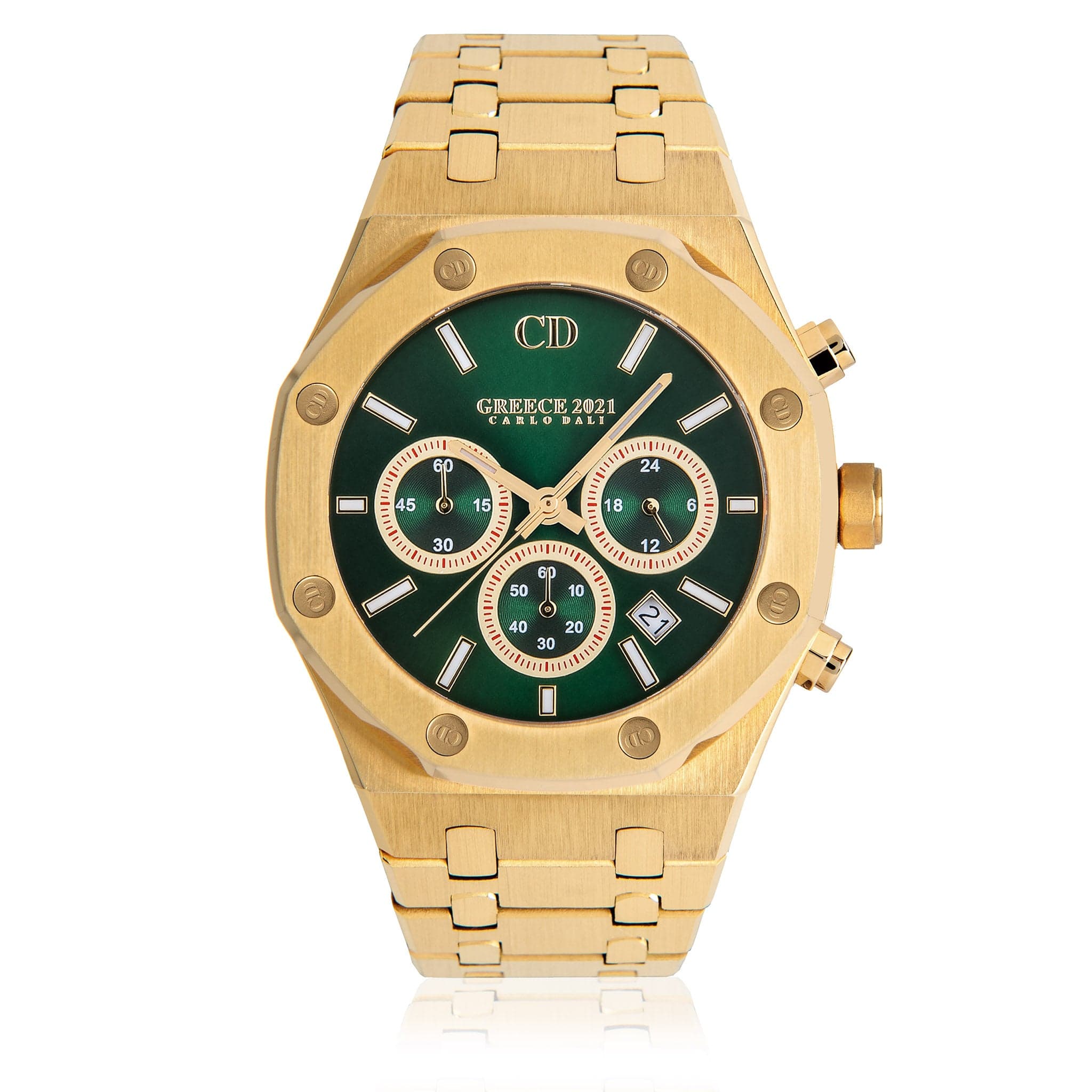 GREECE 2021 Chronograph Metal GREEN LIMITED Wrist Watch thumbnail 2