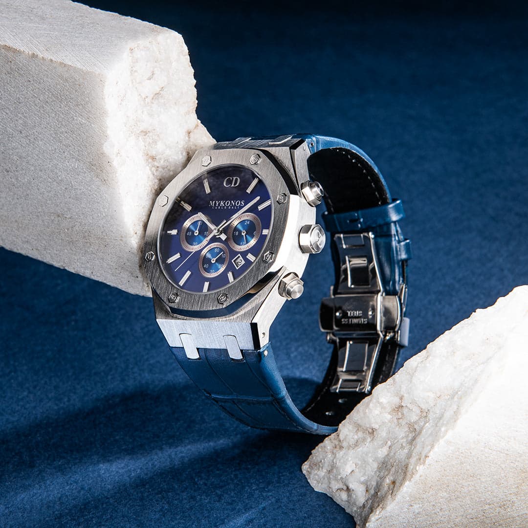 MYKONOS CHRONOGRAPH LEATHER Blue Limited Watch thumbnail 2