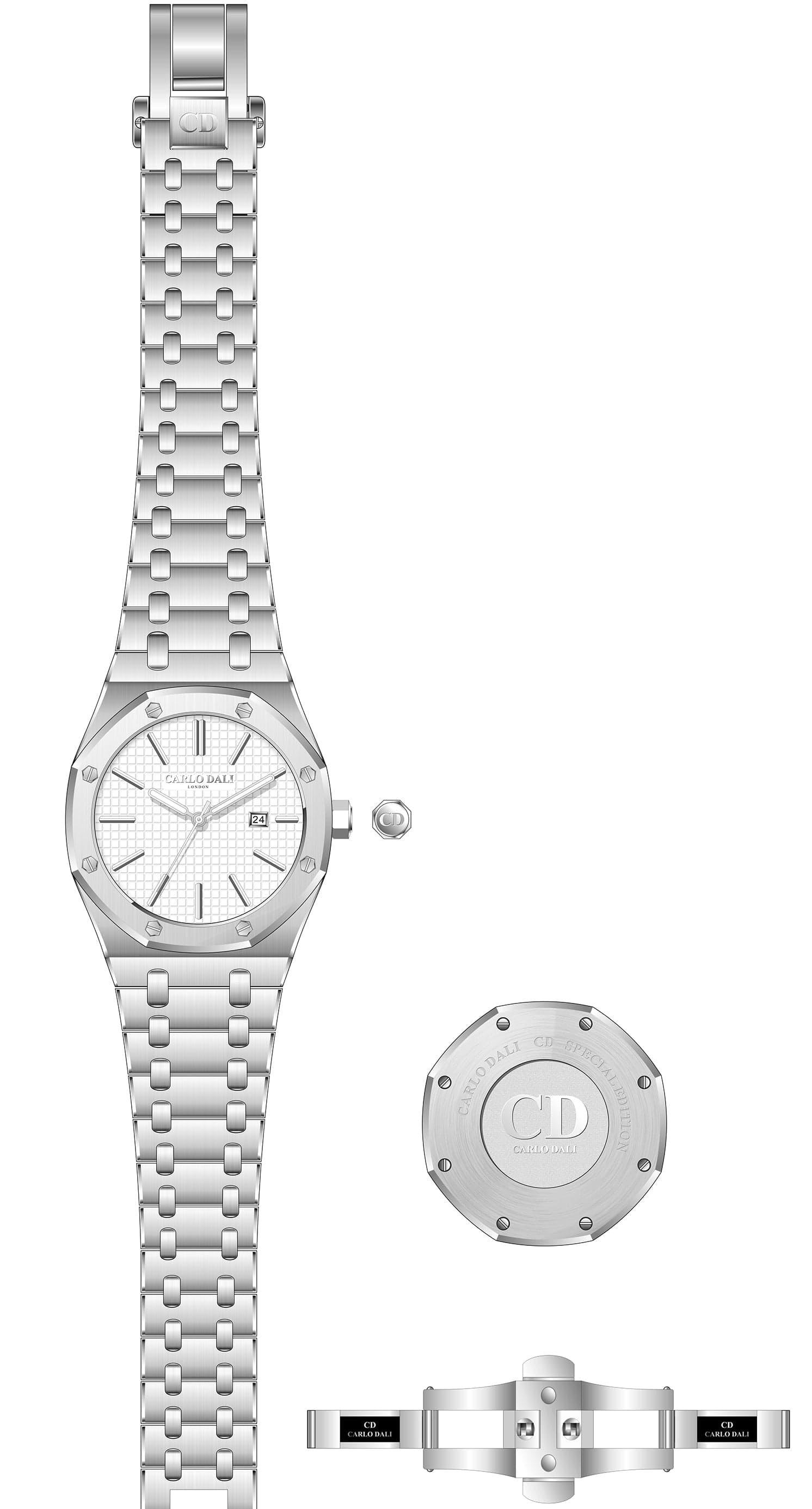 Royal Geometric White Watch thumbnail 2