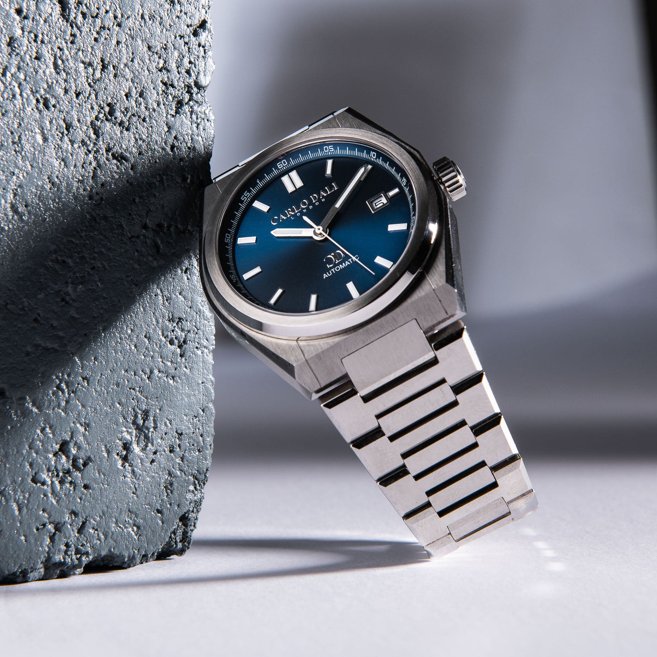 "1888 automatic" BLACK, SILVER & BLUE METAL WATCH 2